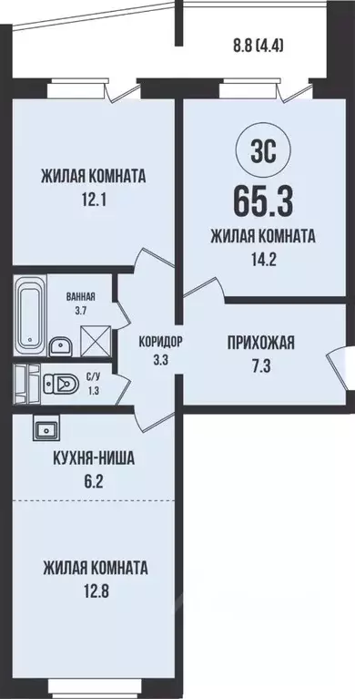 2-к кв. Новосибирская область, Новосибирск Династия жилой комплекс, ... - Фото 0