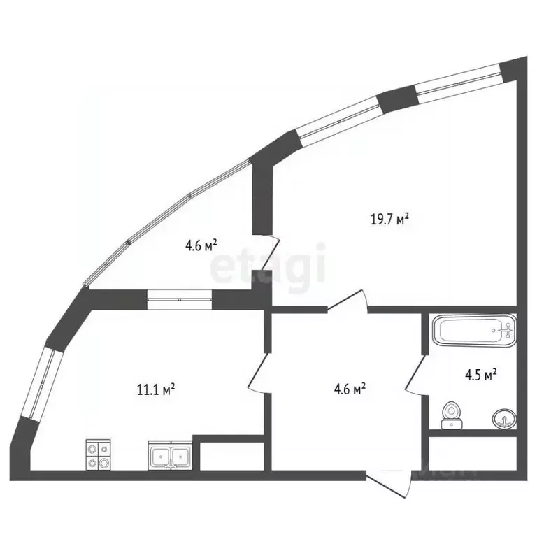 1-к кв. Московская область, Балашиха просп. Ленина, 82к2 (45.0 м) - Фото 2