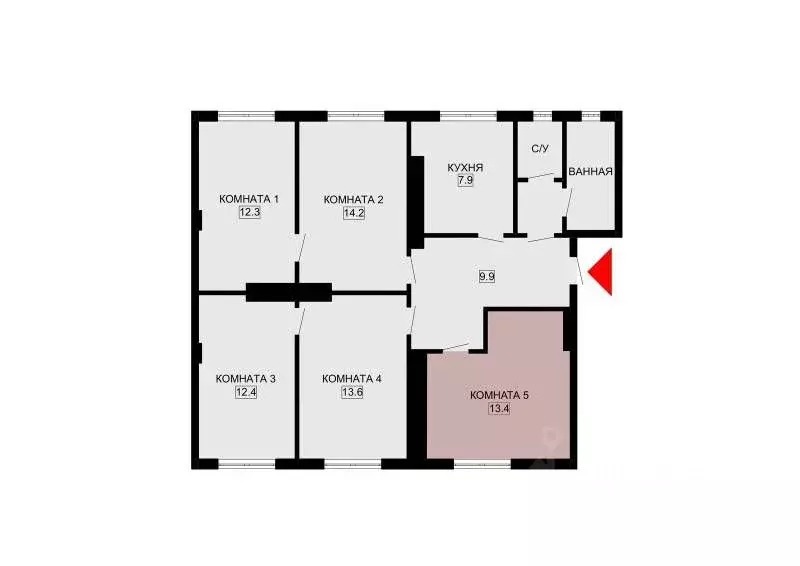 Комната Ленинградская область, Гатчина Киевская ул., 4А (13.4 м) - Фото 1