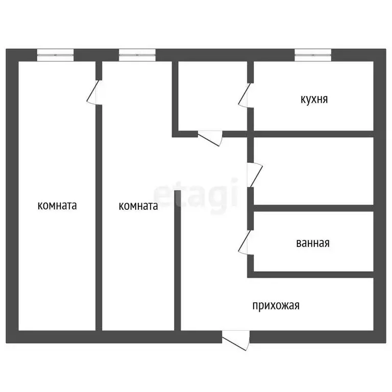 2-комнатная квартира: Касли, улица Ломоносова, 43 (40.4 м) - Фото 1
