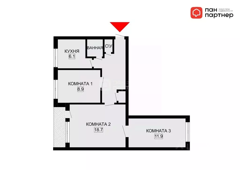 3-к кв. Санкт-Петербург Тихорецкий просп., 25К1 (56.5 м) - Фото 2