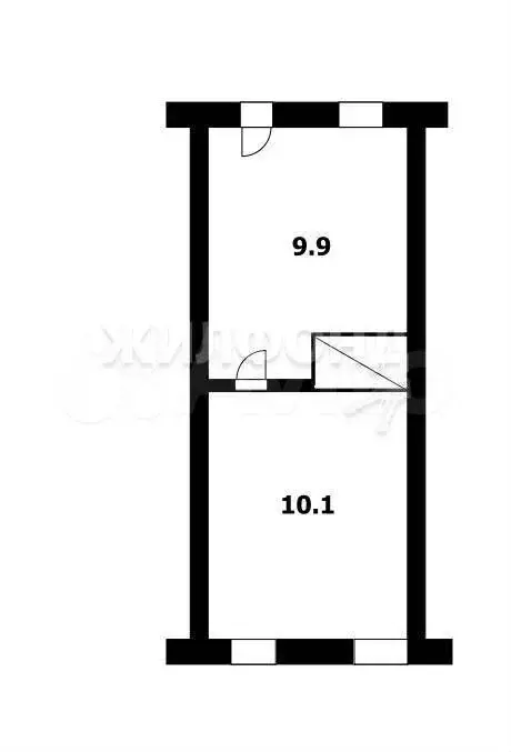 1-к. квартира, 25,1 м, 1/1 эт. - Фото 0