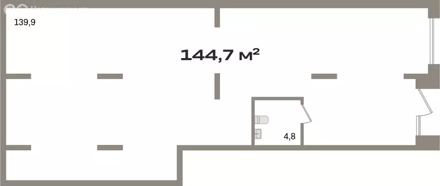 Помещение свободного назначения (144.68 м) - Фото 1