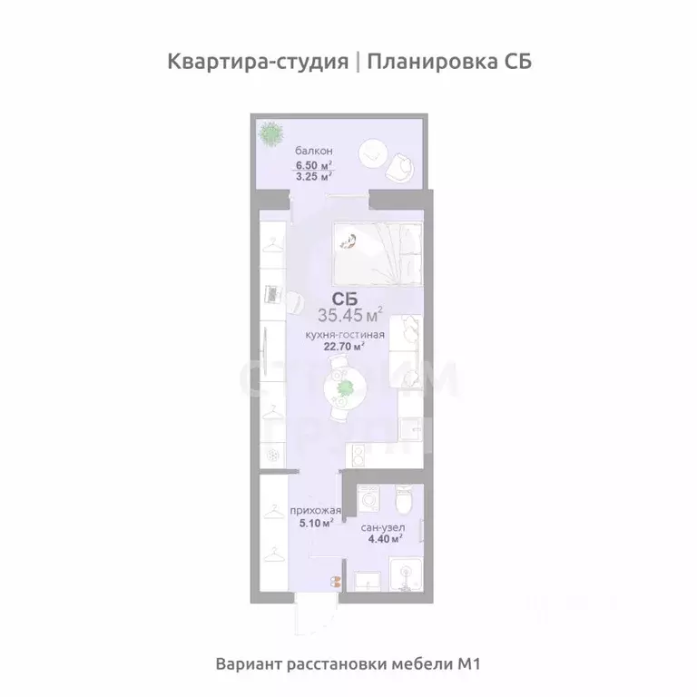 Студия Владимирская область, Владимир Текстильщик СНТ,  (35.45 м) - Фото 0
