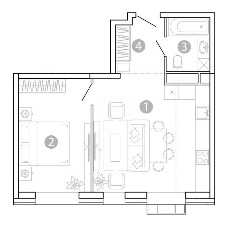 2-к кв. Забайкальский край, Чита 1-я Коллективная ул., 6 СТР (44.85 м) - Фото 1