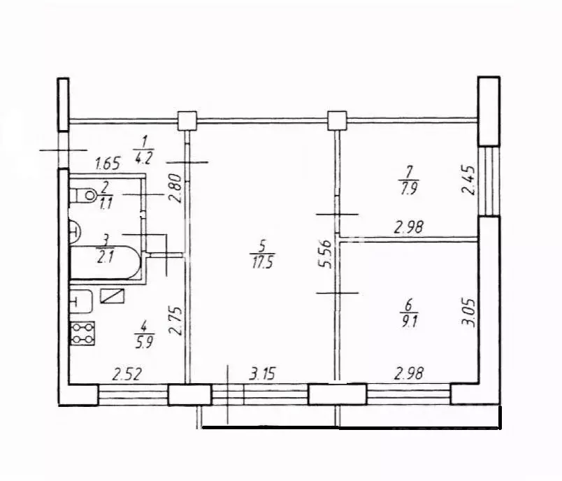3-к кв. Ивановская область, Кохма ул. Владимирская, 18 (49.3 м) - Фото 2