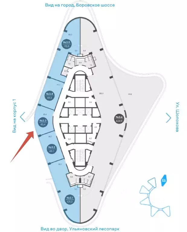 Офис в Москва Боровское ш., 51 (45 м) - Фото 2