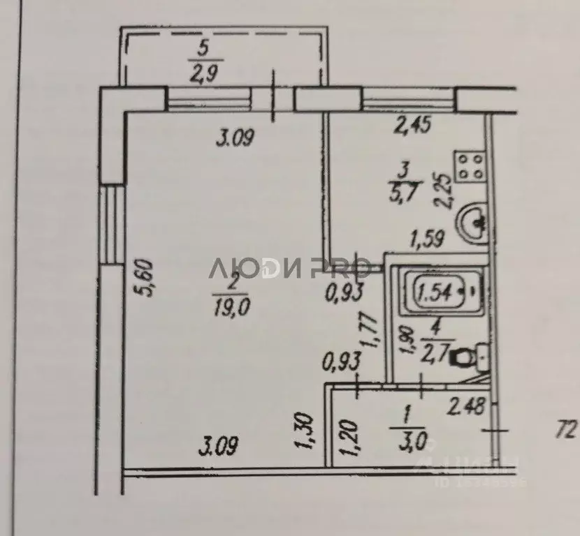 1-к кв. Башкортостан, Уфа Комсомольская ул., 149/2 (30.4 м) - Фото 2