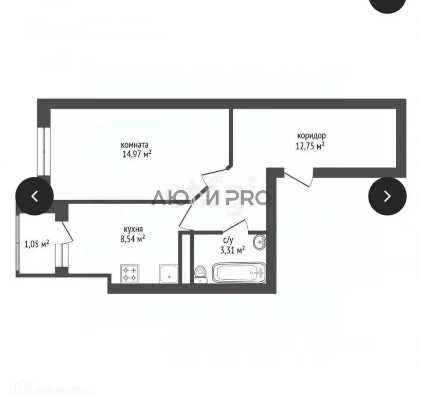 1-к кв. Башкортостан, Уфа Караидельская ул., 54/1 (39.8 м) - Фото 2