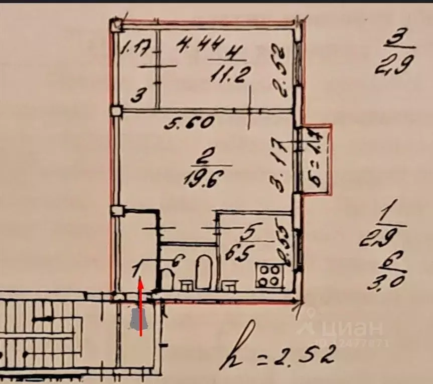 2-к кв. Санкт-Петербург Таллинская ул., 25 (46.1 м) - Фото 2