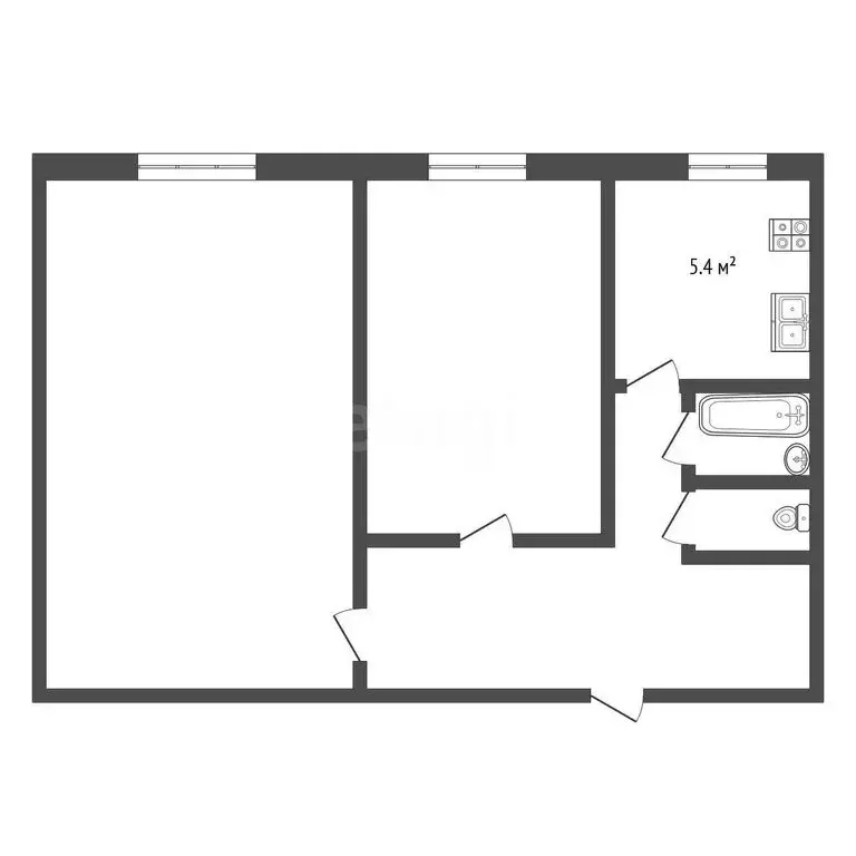 2-комнатная квартира: Тырныауз, Эльбрусский проспект, 102 (44 м) - Фото 1