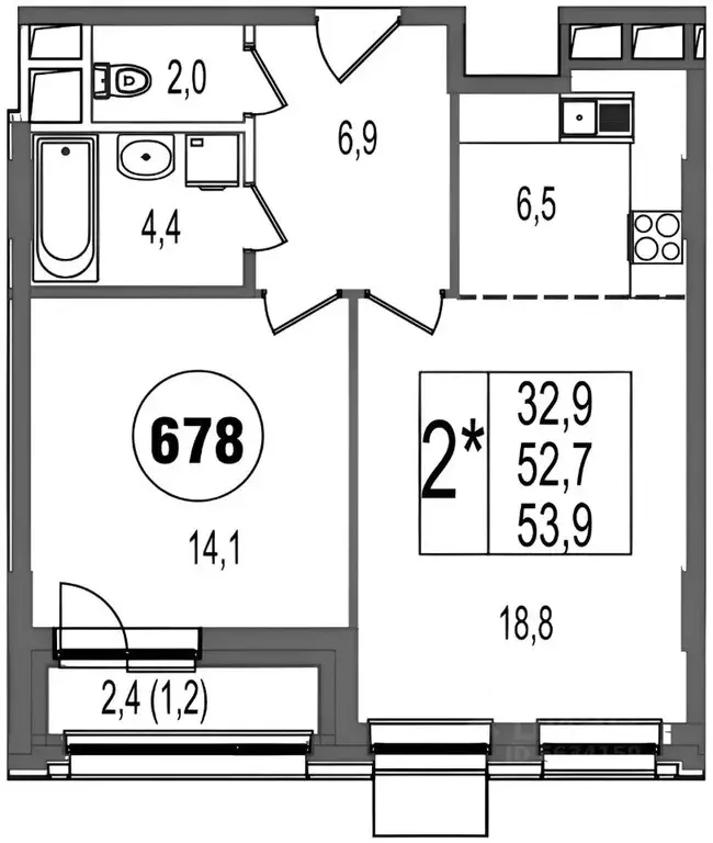 2-к кв. Москва Большая Почтовая ул., 32к2 (55.0 м) - Фото 1