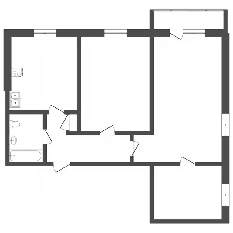 3-к кв. Пермский край, Пермь ул. Крисанова, 26А (57.6 м) - Фото 2