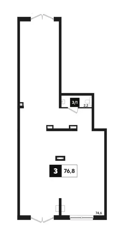 Офис (76.8 м) - Фото 1