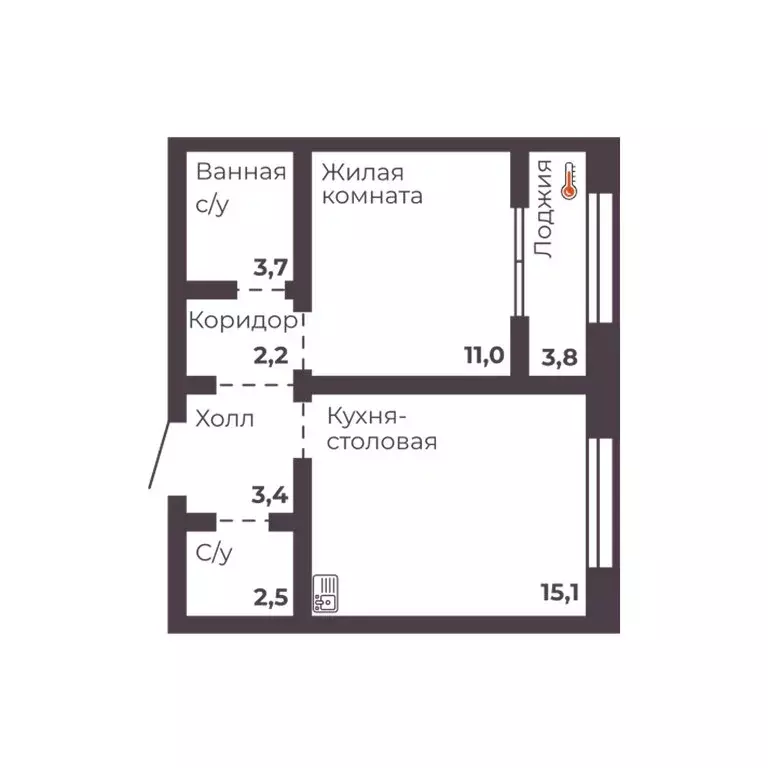1-комнатная квартира: Челябинск, проспект Ленина, 1 (37.9 м) - Фото 0
