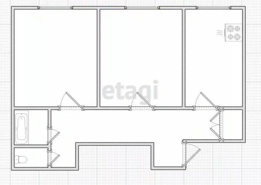 2-к кв. Костромская область, Кострома Венеция мкр, 43 (76.3 м) - Фото 1