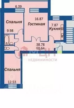 3-к кв. Московская область, Дубна ул. Попова, 6 (60.6 м) - Фото 0