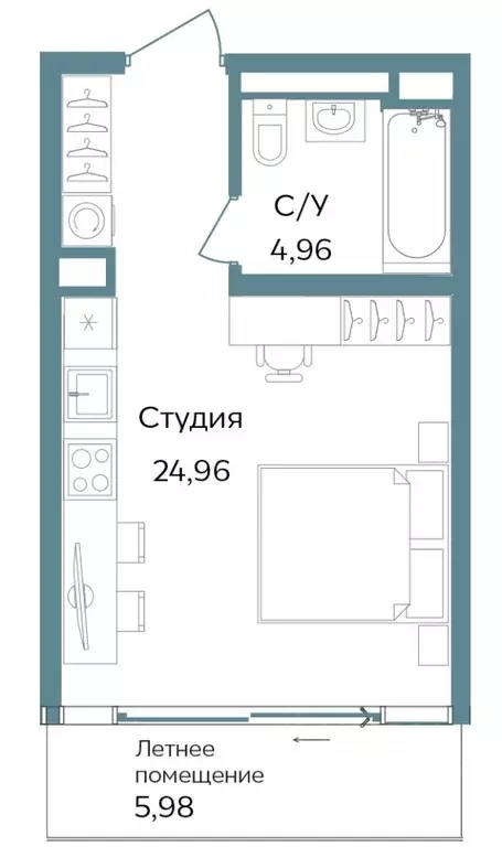 Студия Крым, Саки ул. Морская (45.9 м) - Фото 0