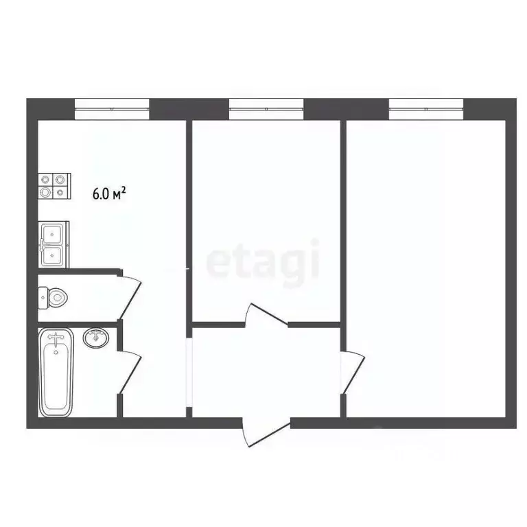 2-к кв. Пермский край, Добрянка ул. Победы, 35 (50.0 м) - Фото 1