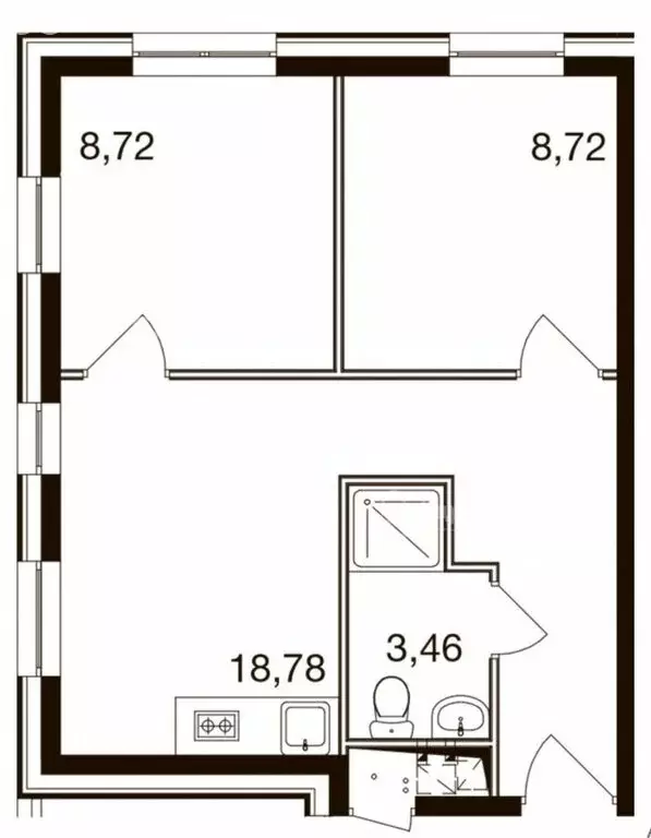 2-комнатная квартира: посёлок городского типа Новоивановское, Западная ... - Фото 1