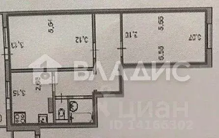 2-к кв. Белгородская область, Белгород ул. Есенина, 50в (58.0 м) - Фото 1