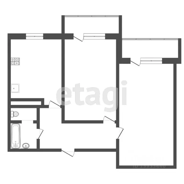 2-к кв. Тюменская область, Тюмень ул. Мебельщиков, 6 (64.0 м) - Фото 2