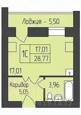 Студия Новосибирская область, Новосибирск ул. Юности, 9 (28.77 м) - Фото 0