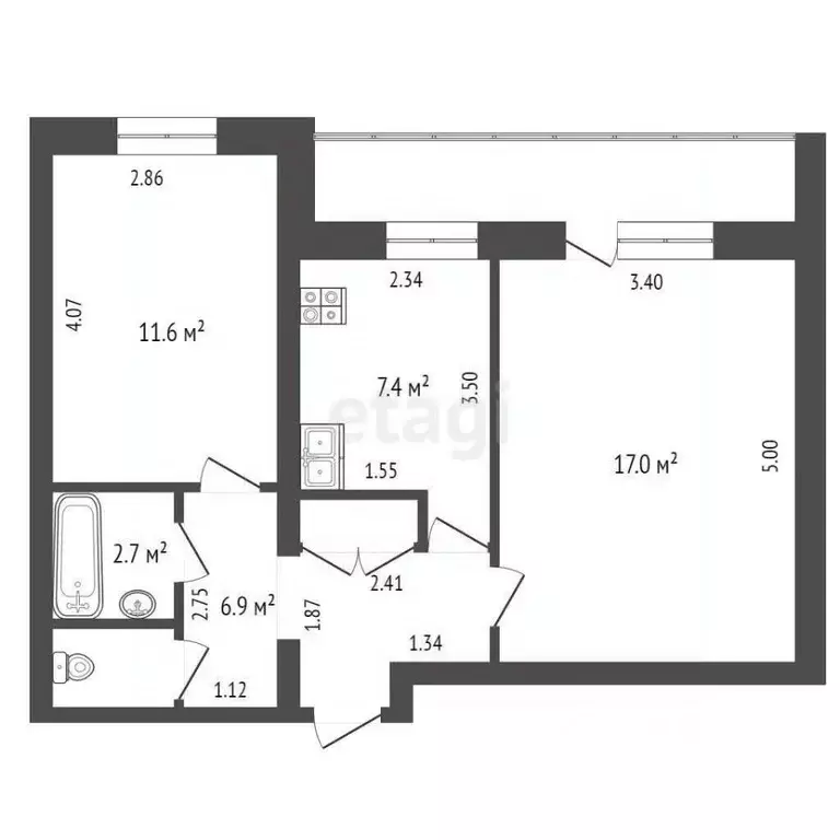 2-к кв. Удмуртия, Ижевск ул. 30 лет Победы, 16 (49.0 м) - Фото 1