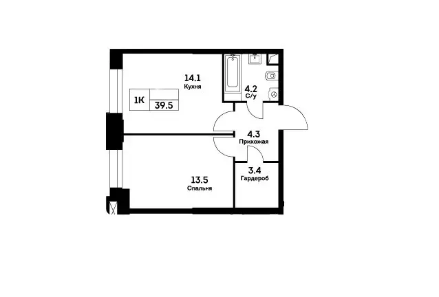 Продаётся 1-к квартира, 39.5 м - Фото 0