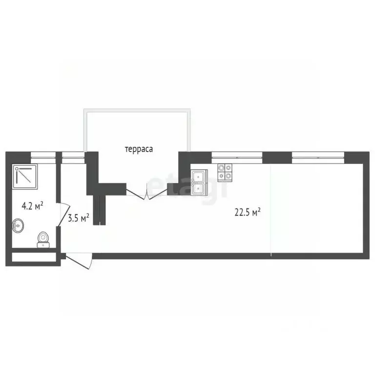 Студия Краснодарский край, Анапа Пионерский просп., 100Вк1 (30.9 м) - Фото 2