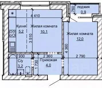 2-к кв. Алтайский край, Барнаул ул. Анатолия (35.4 м) - Фото 0