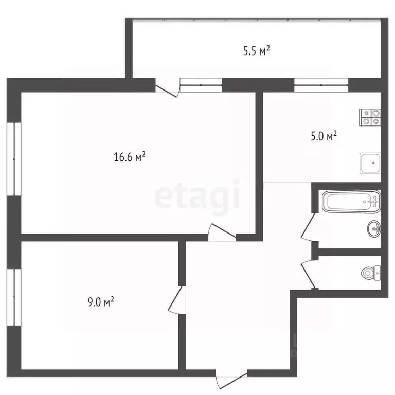 2-к кв. Московская область, Пушкино ул. 50 лет Комсомола, 21 (46.8 м) - Фото 2