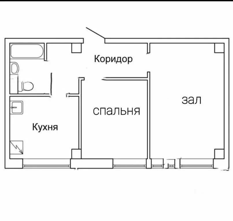 2-к кв. Саратовская область, Саратов Южная ул., 38А (42.6 м) - Фото 1