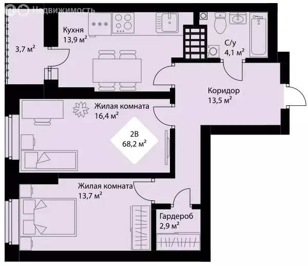 2-комнатная квартира: Екатеринбург, проспект Космонавтов, 3 (66.3 м) - Фото 0