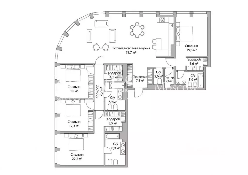 5-к кв. Москва Дружинниковская ул., 15 (216.0 м) - Фото 1