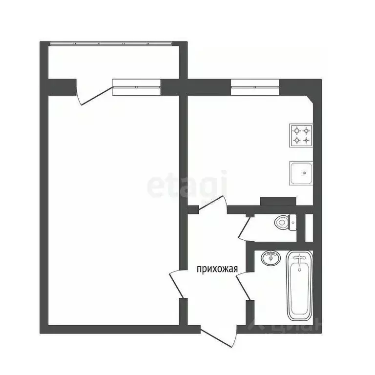1-к кв. Белгородская область, Белгород ул. Губкина, 17 (33.0 м) - Фото 2
