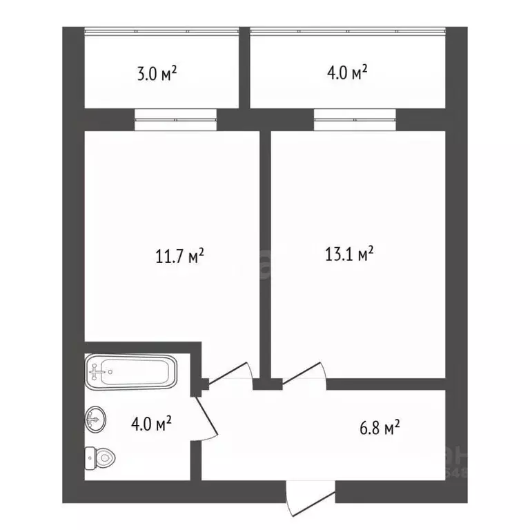 1-к кв. Амурская область, Благовещенск Литейная ул., 41 (39.1 м) - Фото 2