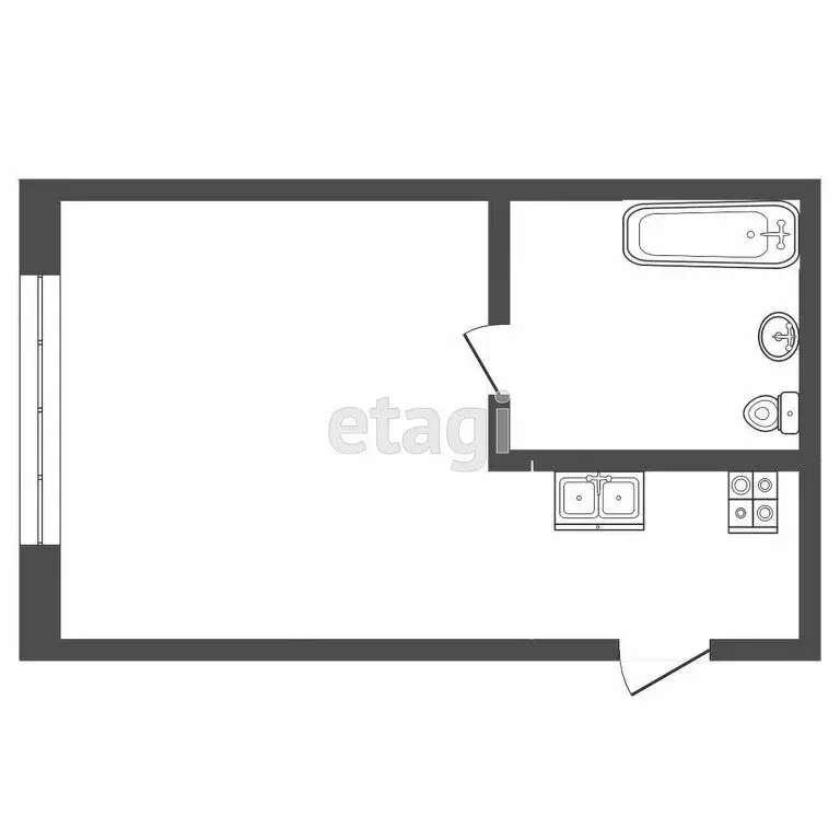 1к в -комнатной квартире (18 м) - Фото 1