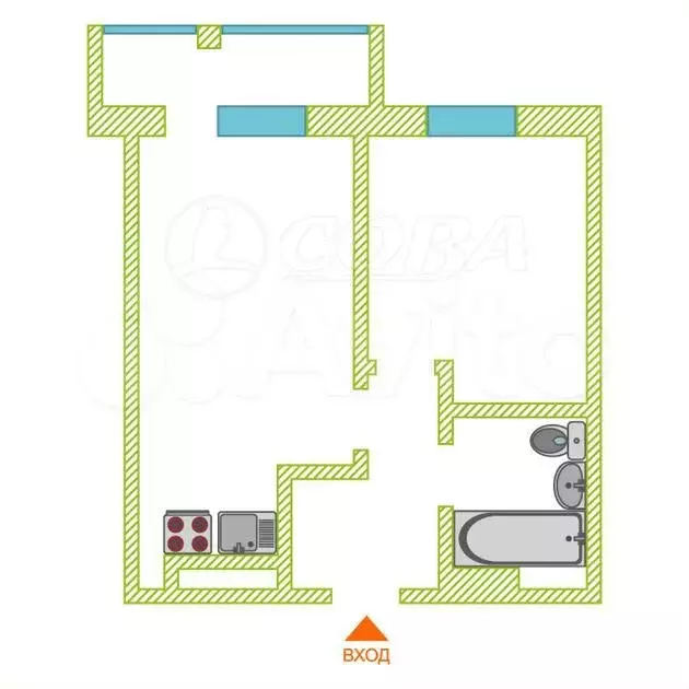 1-к. квартира, 45 м, 3/23 эт. - Фото 0
