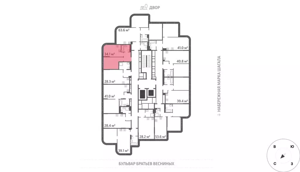 1-комнатная квартира: Москва, ЖК Марк, к3 (34.1 м) - Фото 1