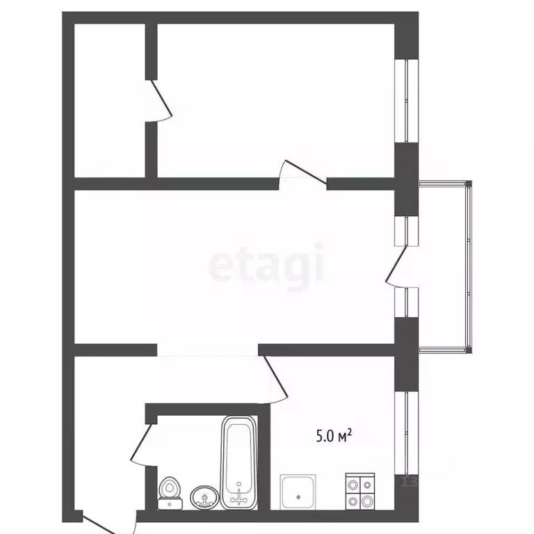 2-к кв. Белгородская область, Белгород ул. Некрасова, 23 (44.3 м) - Фото 1