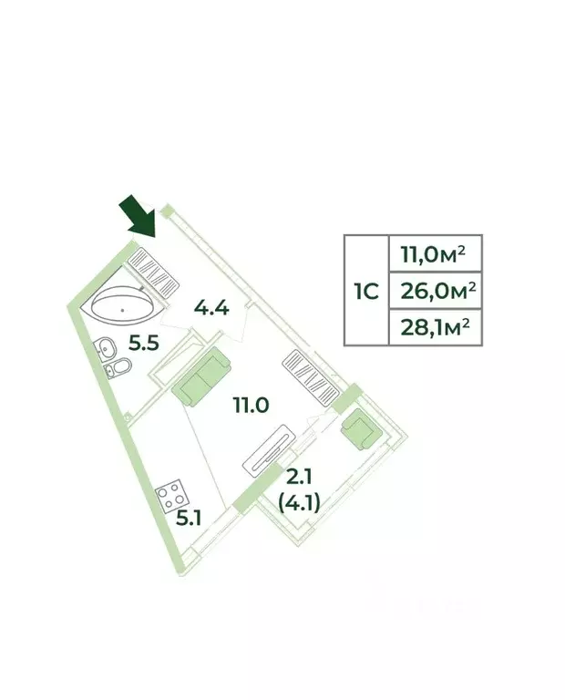 Студия Крым, Симферопольский район, с. Мирное, Жигулина Роща мкр  ... - Фото 1