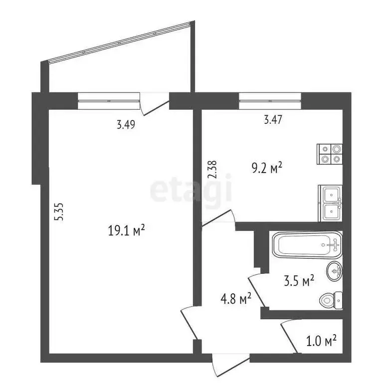1-комнатная квартира: Ковров, улица Строителей, 26к2 (37.9 м) - Фото 1