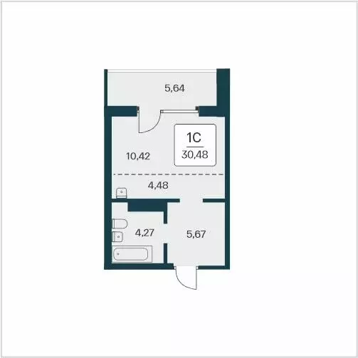 Квартира-студия: Новосибирск, жилой комплекс Сакура Парк (30.48 м) - Фото 0