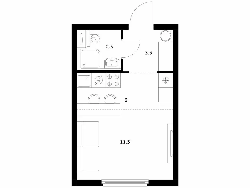 Квартира-студия: Мытищи, 16-й микрорайон (23.6 м) - Фото 0