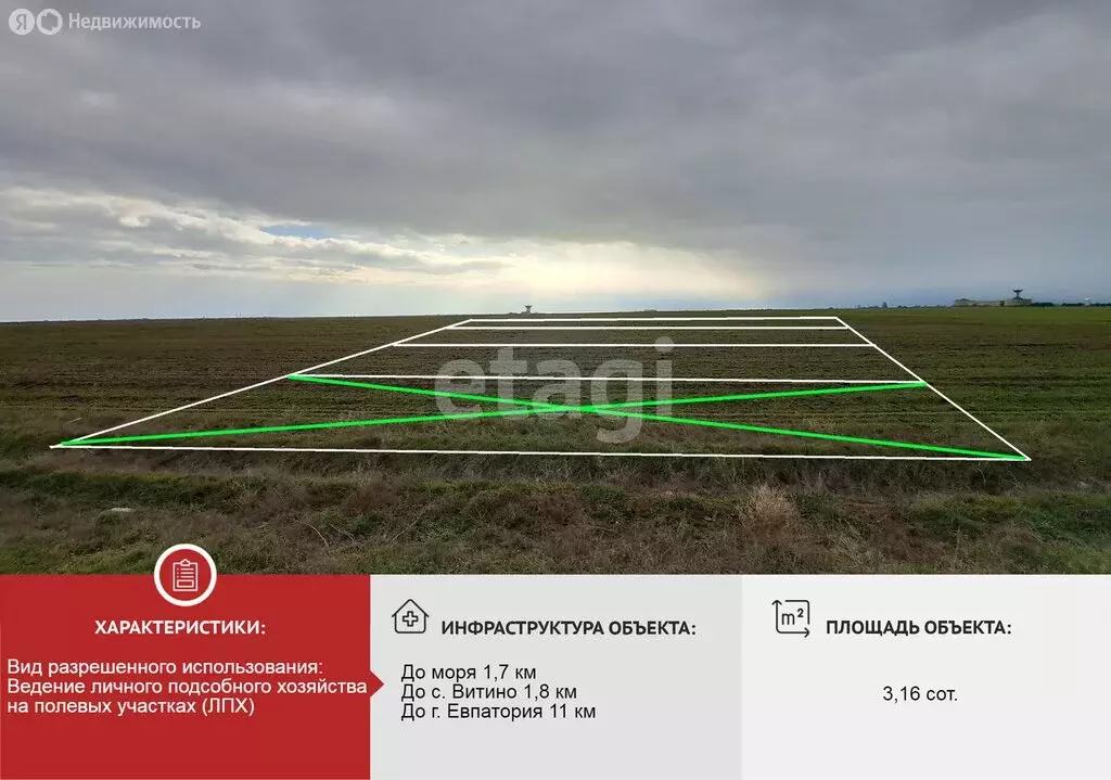 Участок в Сакский район, Молочненское сельское поселение, село Витино ... - Фото 2