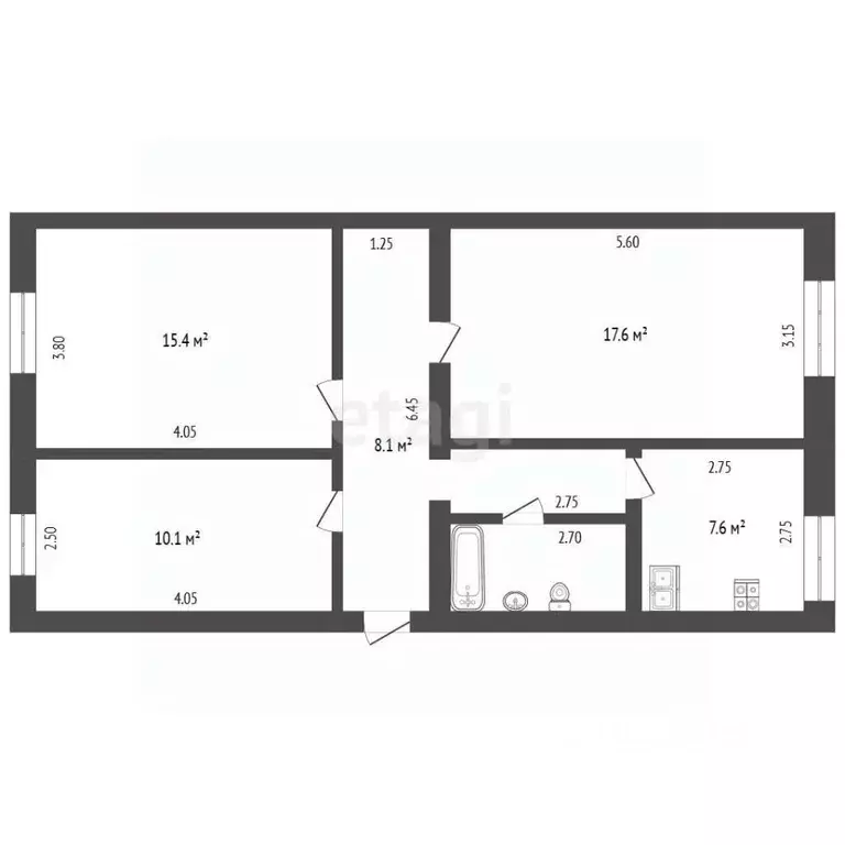 3-к кв. Орловская область, Орел Комсомольская ул., 88А (65.9 м) - Фото 2