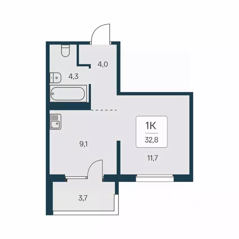 1-к кв. Новосибирская область, Новосибирск Игарская ул., 6 (32.8 м) - Фото 0