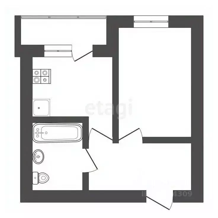 1-к кв. Мордовия, Ковылкино ул. Королева, 11Б (36.6 м) - Фото 2