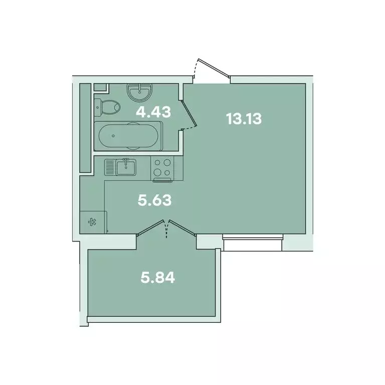 1-комнатная квартира: Иркутск, улица Петрова, 16 (29.02 м) - Фото 1